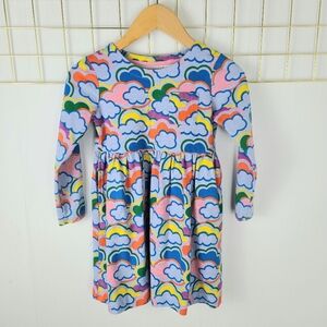 Mini Boden Wavy Cloud Print Cotton Dress